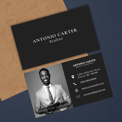 Editable Modern Business Card Template | Realtor Business Card | Canva Template