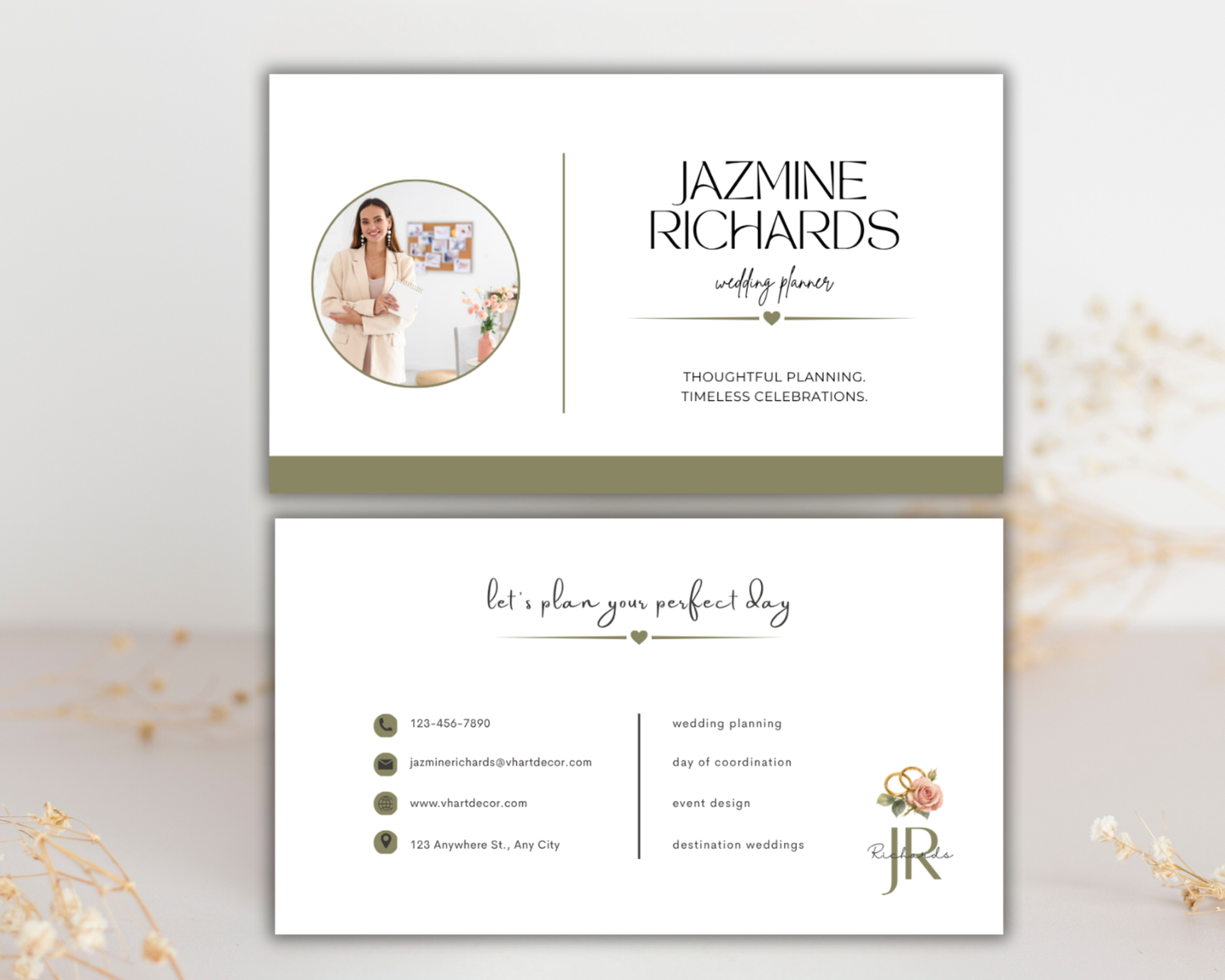 Wedding Planner Business Card | Canva Template