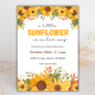 Sunflower Baby Shower Invite | Canva Template