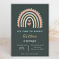 Boho Rainbow Birthday Invitation | Canva Template