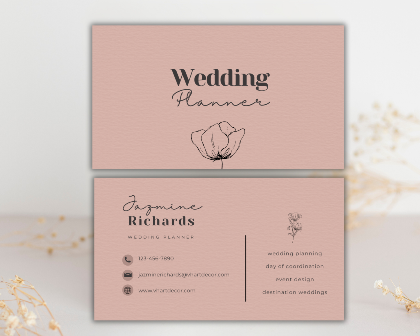 Wedding Planner Business Card | Canva Template