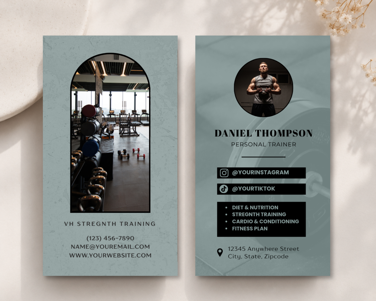 Personal Trainer Business Card | Canva Template