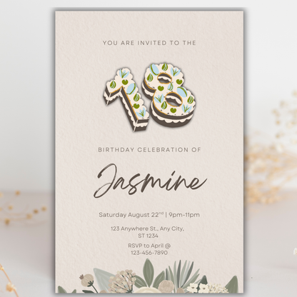 18th Birthday Invite | Canva Template