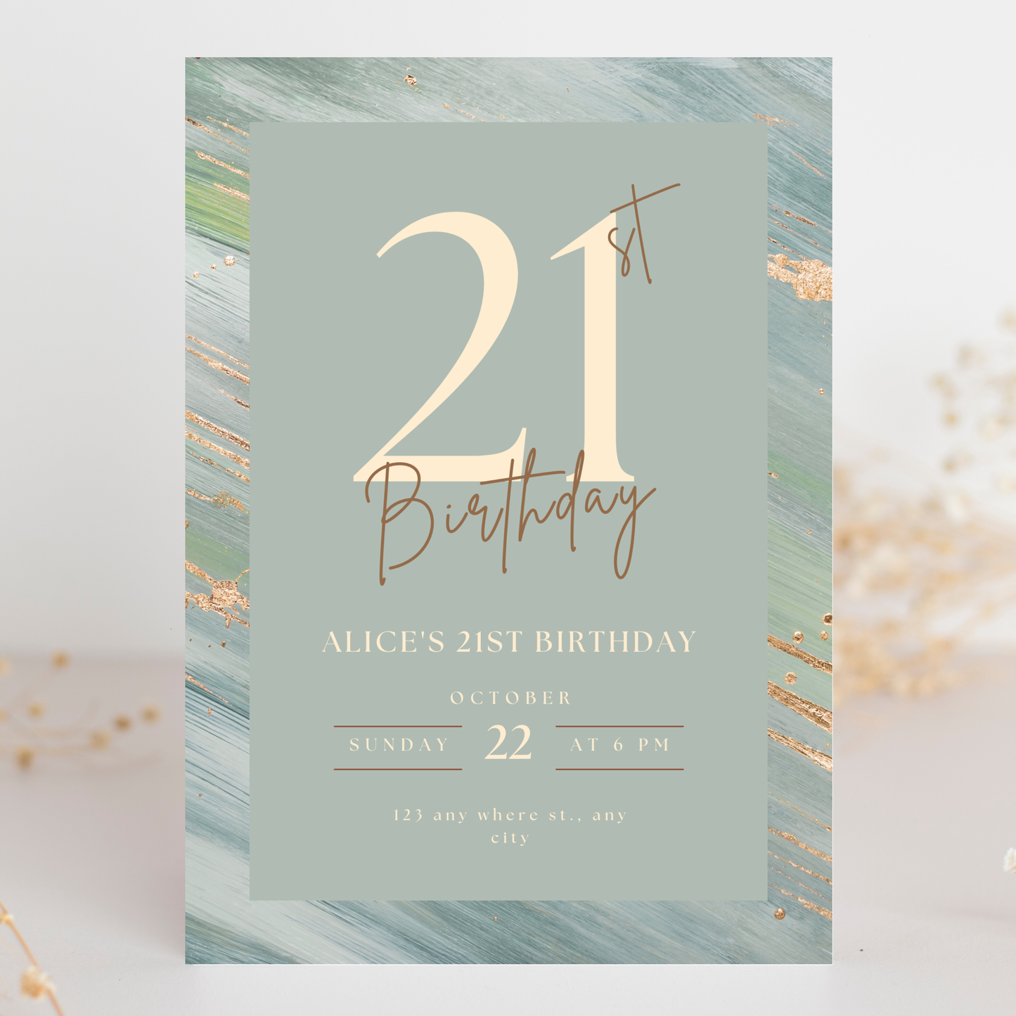 Green Birthday Invitation Template | Canva Template