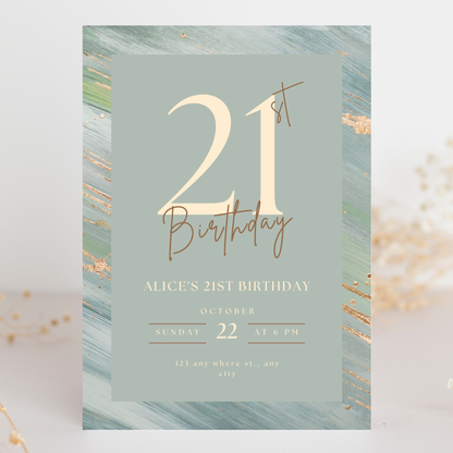 Green Birthday Invitation Template | Canva Template
