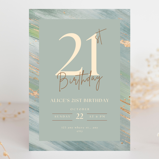 Green Birthday Invitation Template | Canva Template