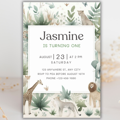 Animal Theme Birthday | Canva Template