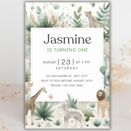 Animal Theme Birthday | Canva Template