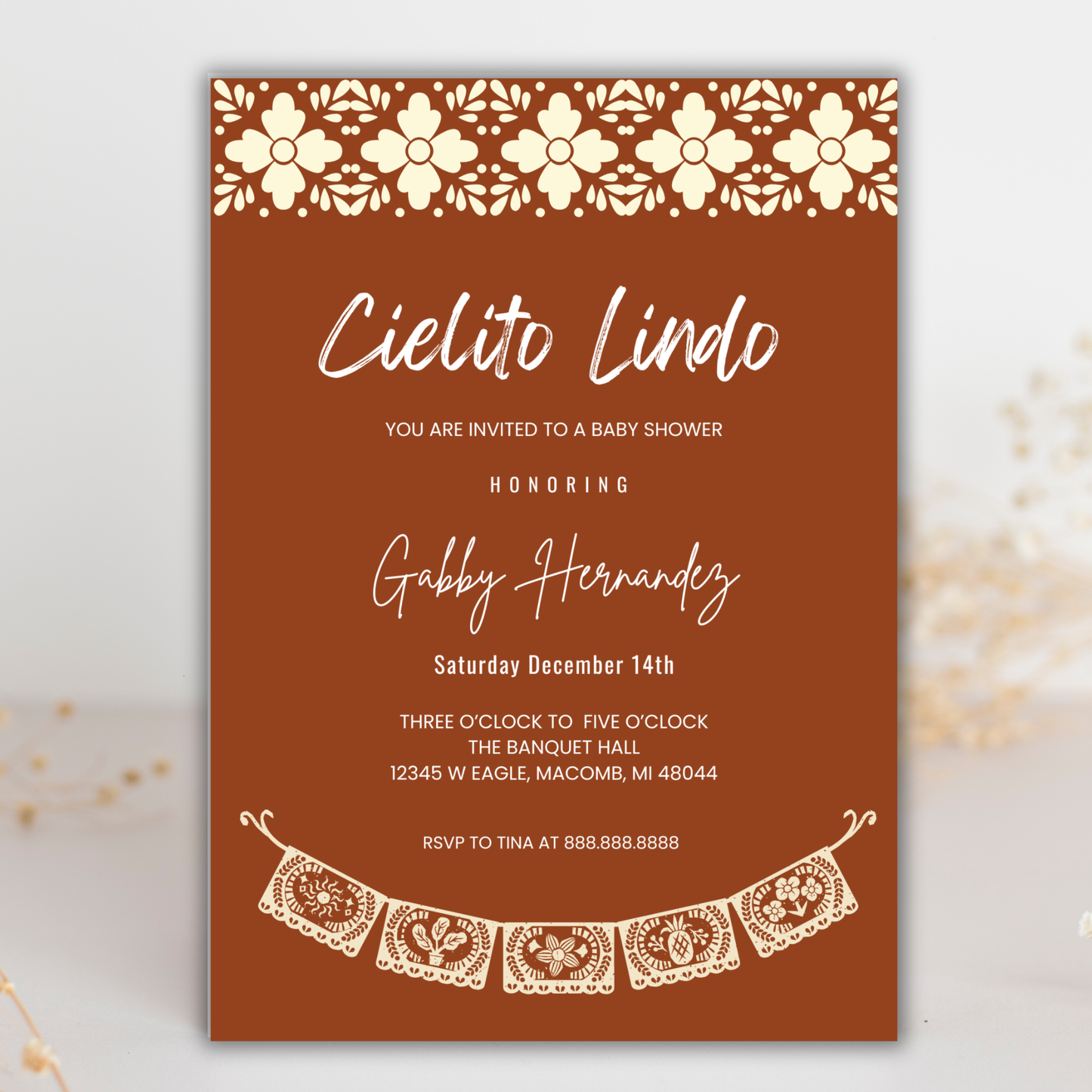 Cielito Lindo Baby Shower Invite | Canva Template
