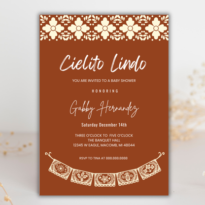 Cielito Lindo Baby Shower Invite | Canva Template
