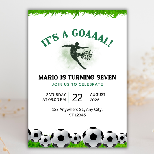 Soccer Theme Birthday | Canva Template
