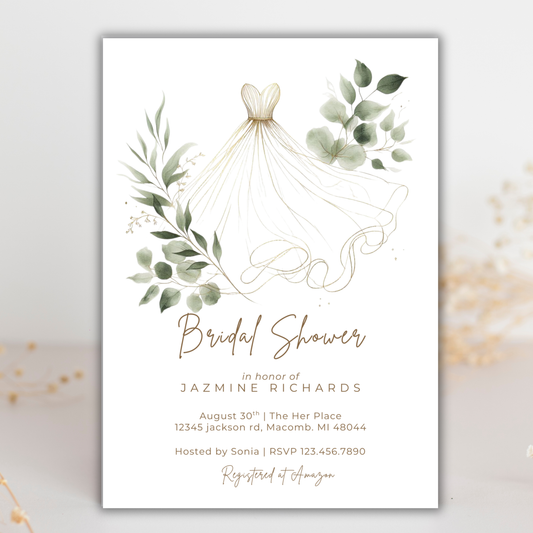Bridal Shower Invitation | Canva Template