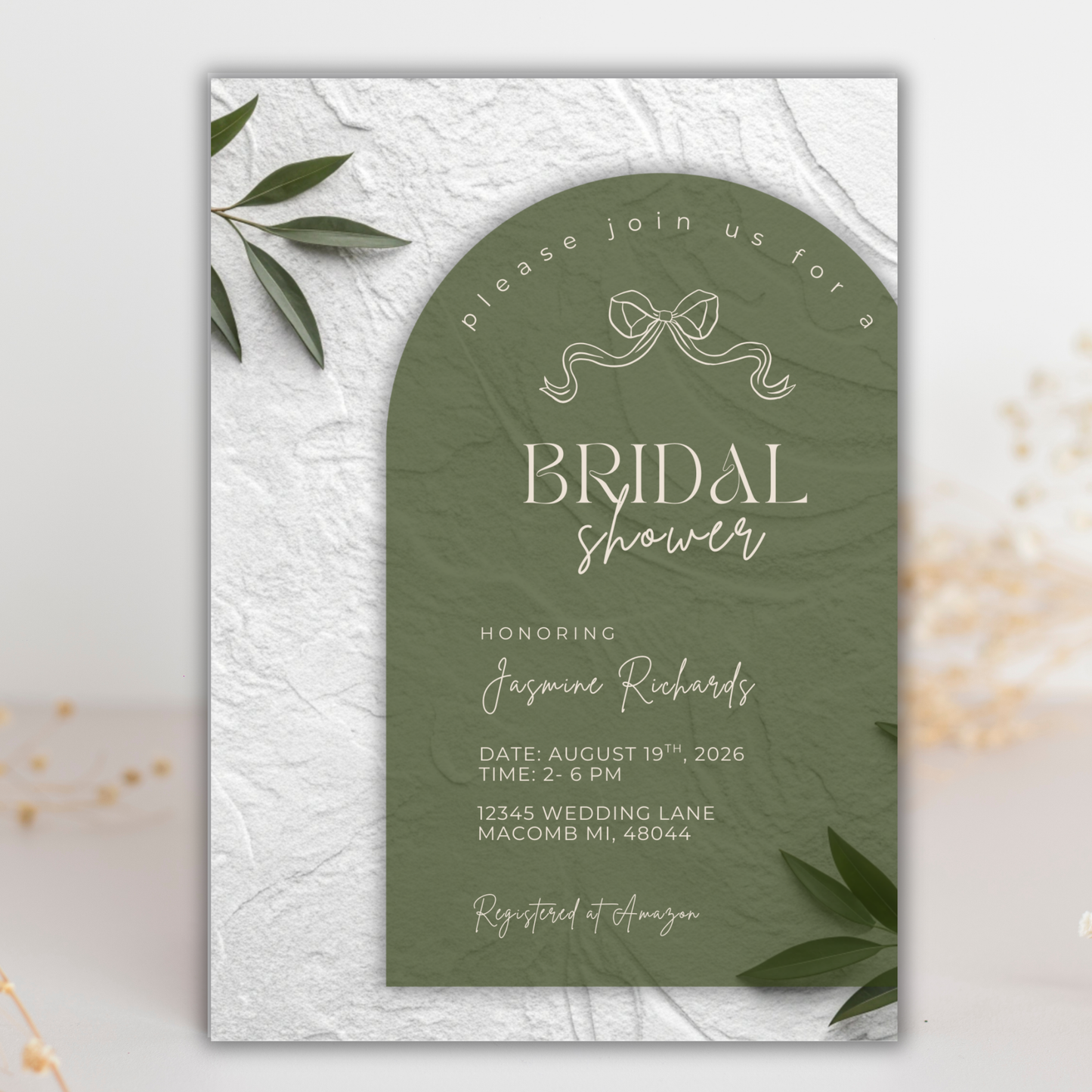 Bridal Shower Invitation | Canva Template