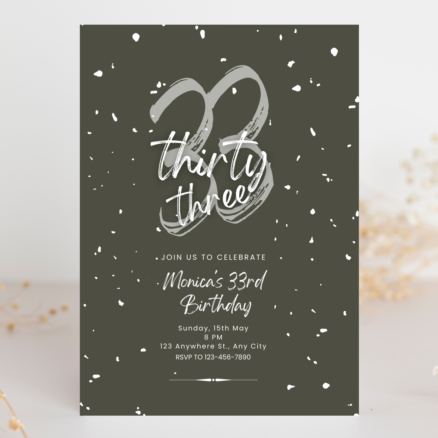 Confetti Birthday Invite  | Canva Template