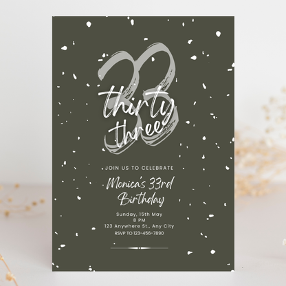 Confetti Birthday Invite  | Canva Template