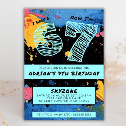 6 7 Birthday Invite | Canva Template