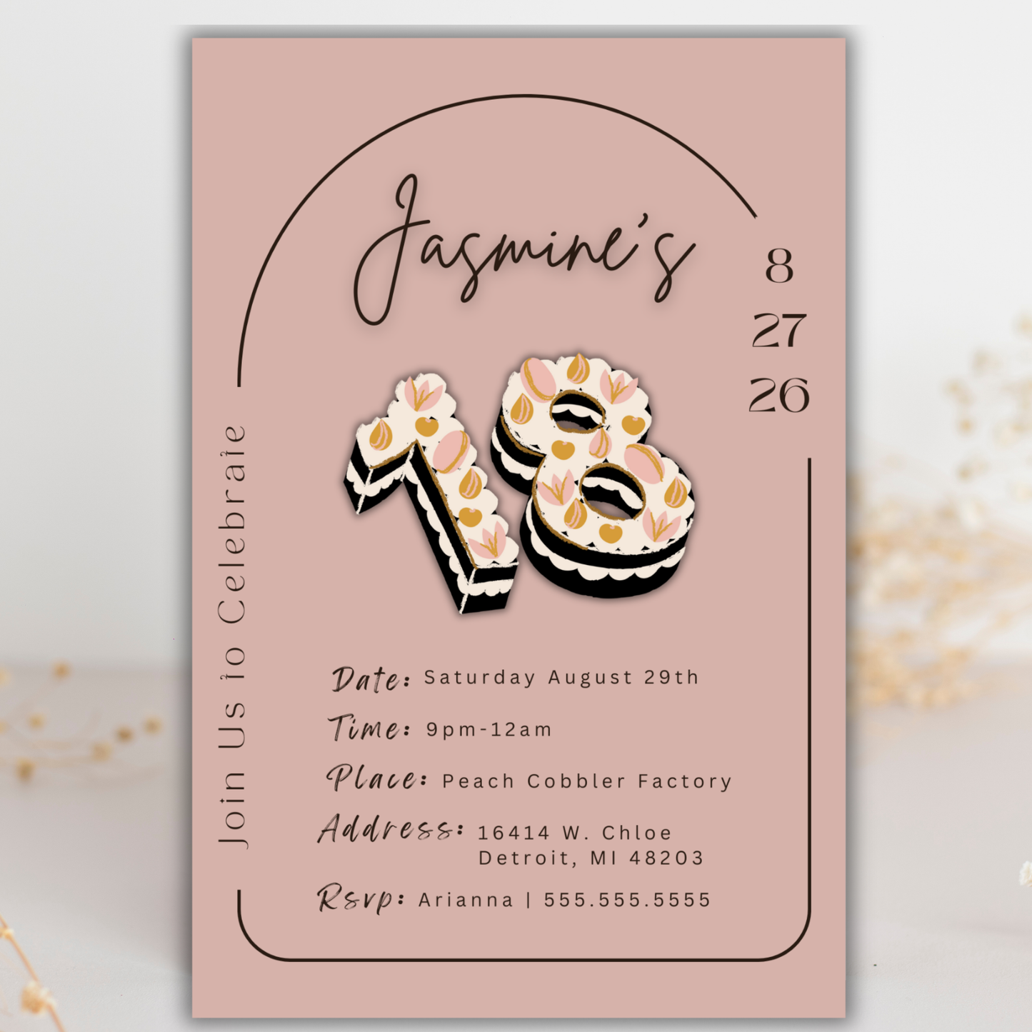 18th Birthday Invite | Canva Template