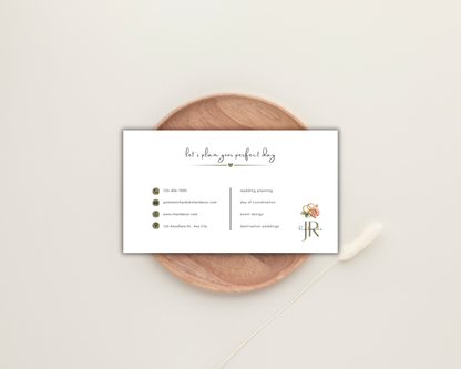 Wedding Planner Business Card | Canva Template