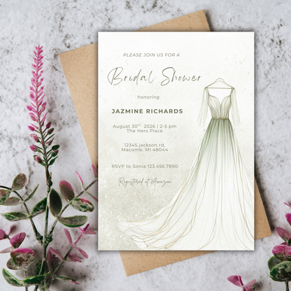 Bridal Shower Invitation | Canva Template
