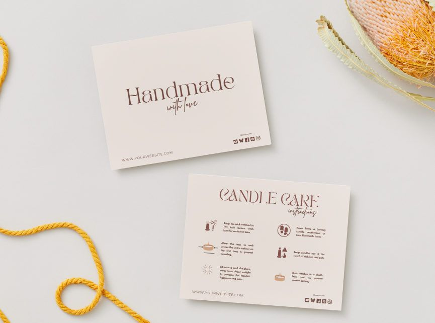 Candle Care Card | Candle Instructions | Candle Care Template