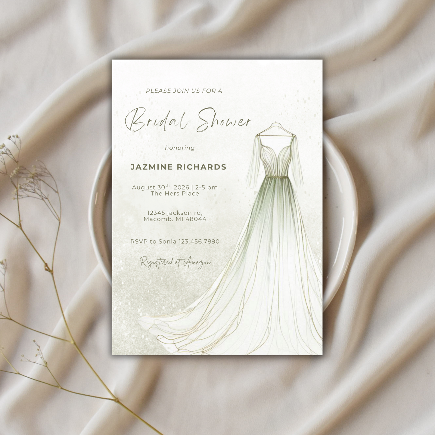 Bridal Shower Invitation | Canva Template