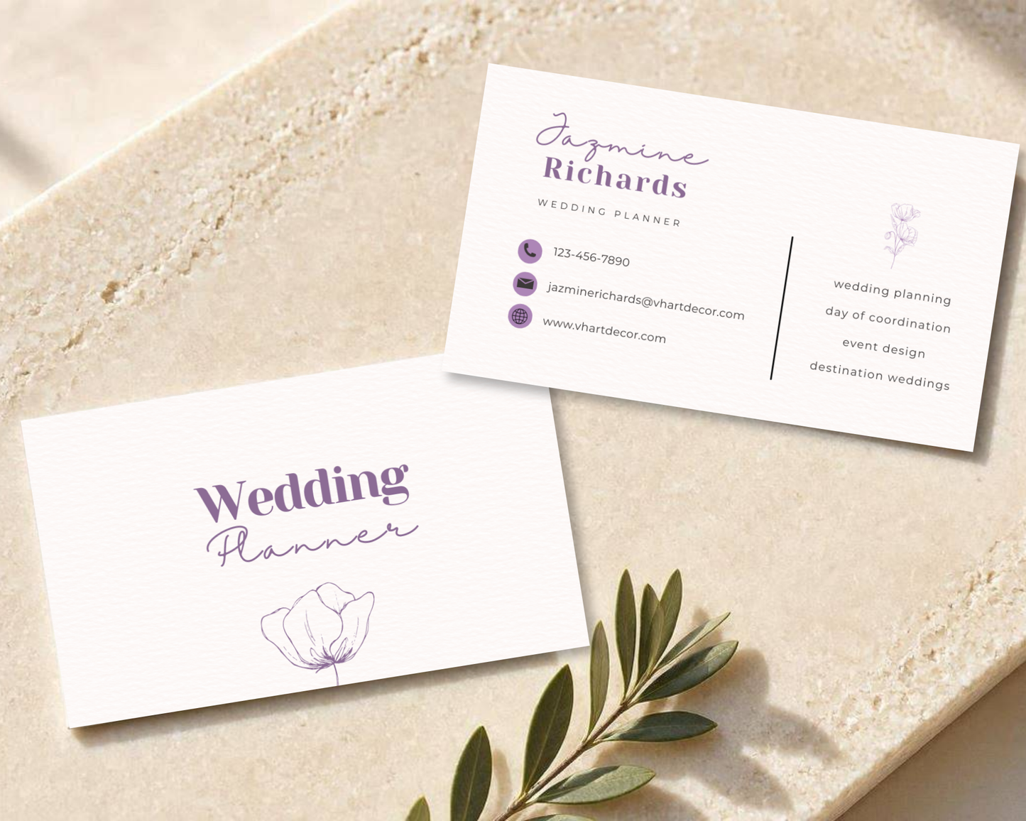 Wedding Planner Business Card | Canva Template