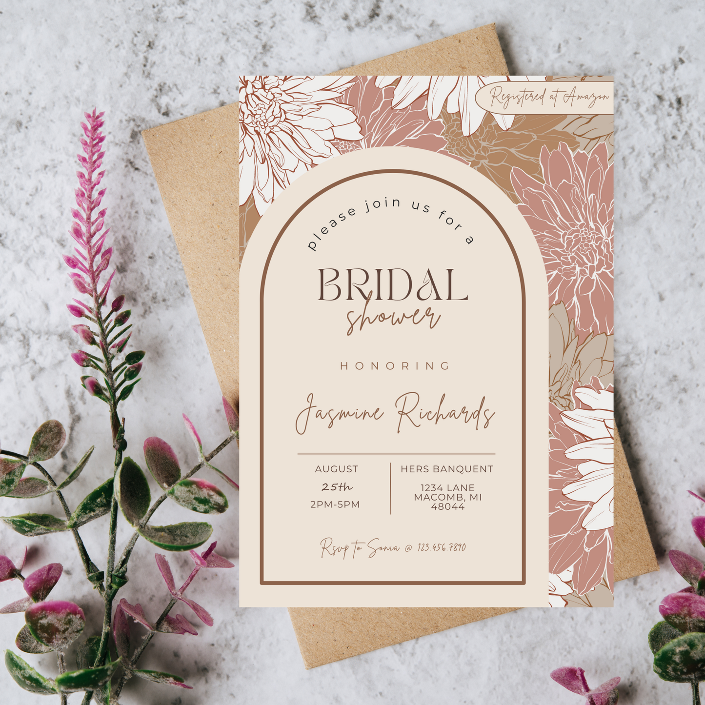 Bridal Shower Invitation Template | Canva Template