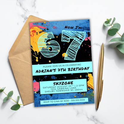 6 7 Birthday Invite | Canva Template
