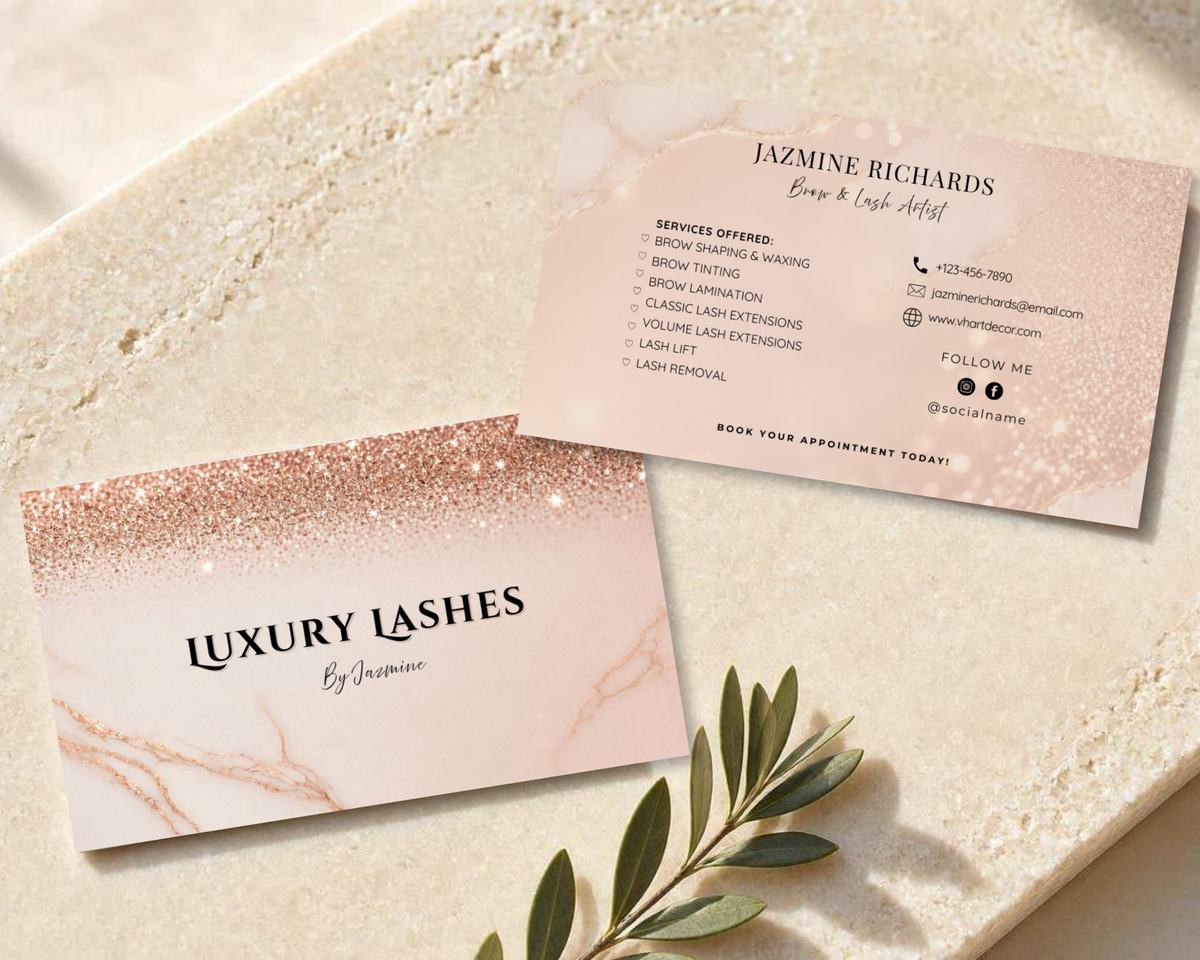 Pink Lash Business Card | Canva Template