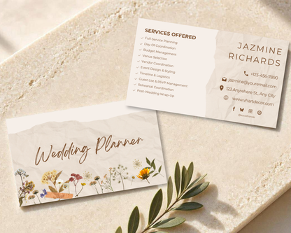 Wedding Planner Business Card | Canva Template