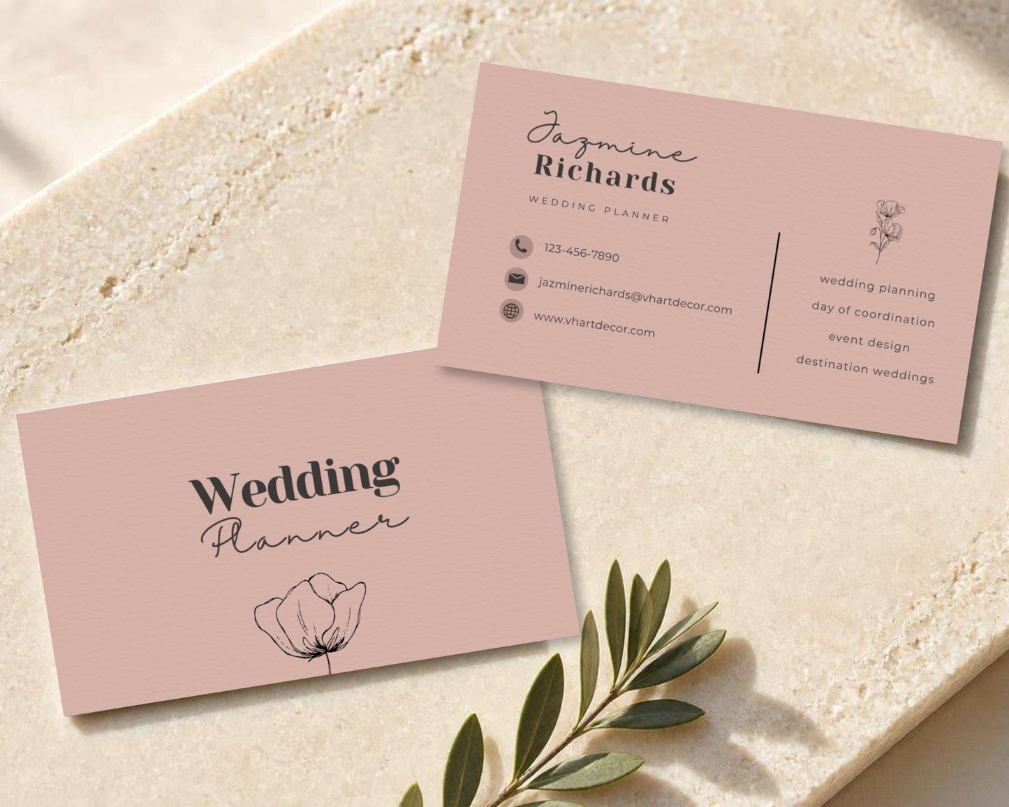 Wedding Planner Business Card | Canva Template