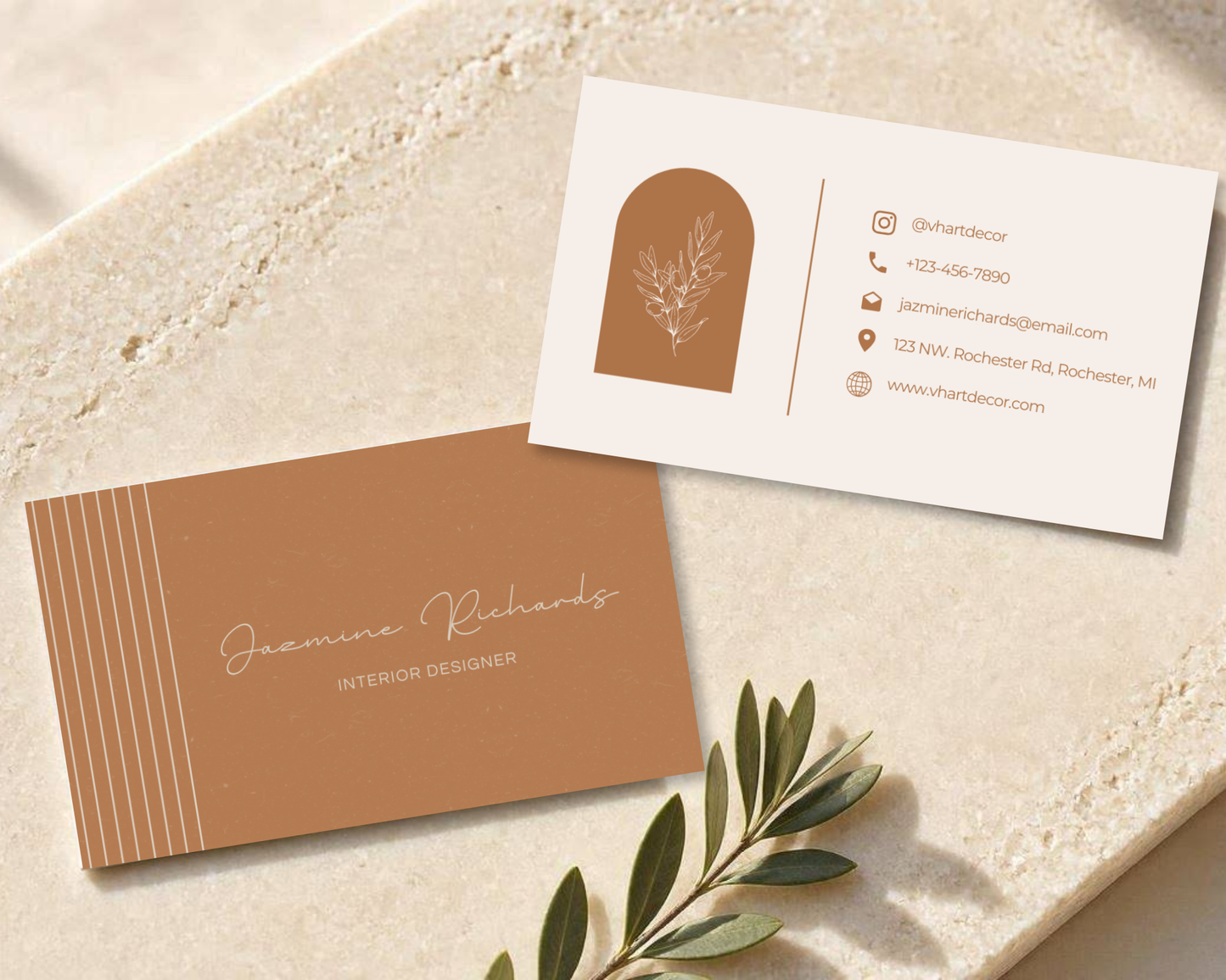 Terracotta Minimalist Business Card | Canva Template