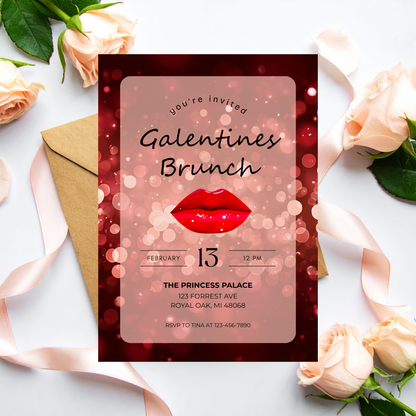 Galentines Brunch Invite | Canva Template