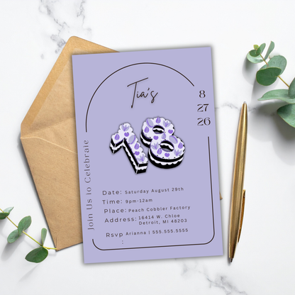 18th Birthday Invite | Canva Template
