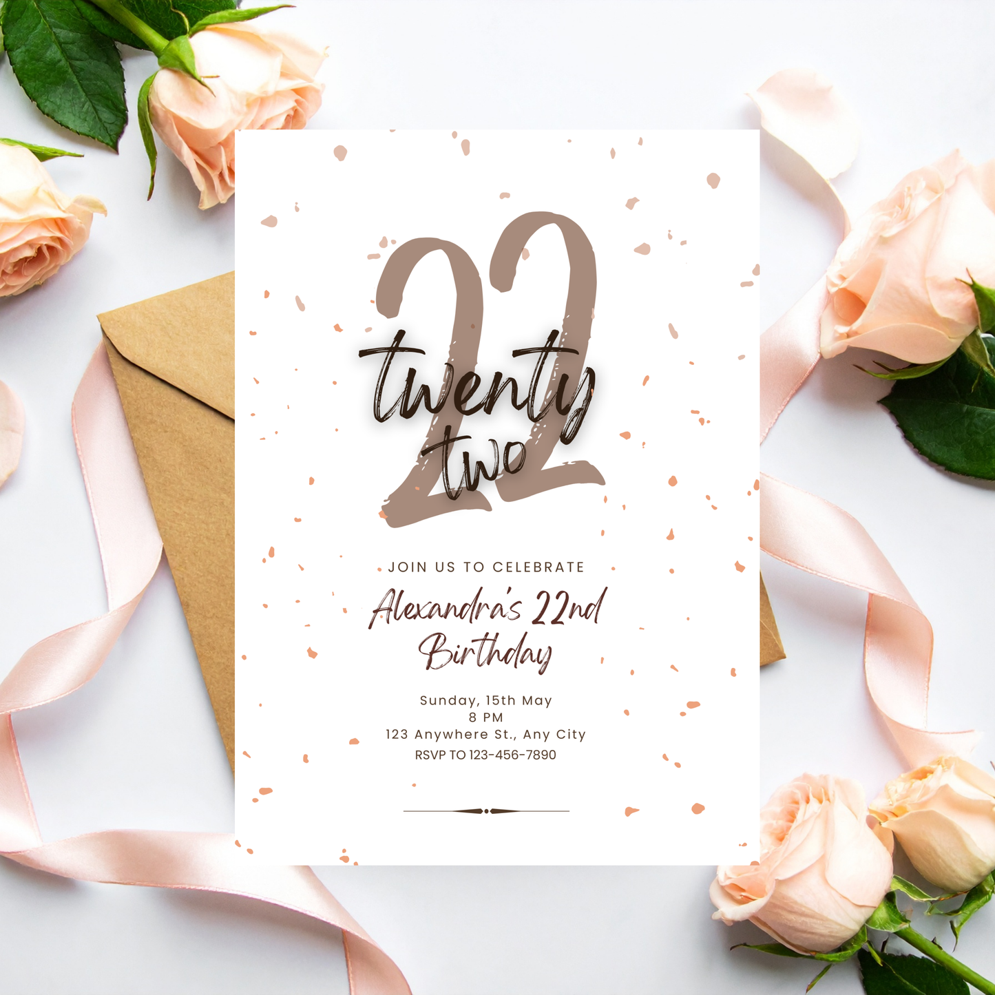 Confetti Birthday Invite  | Canva Template