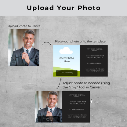 Editable Modern Business Card Template | Realtor Business Card | Canva Template