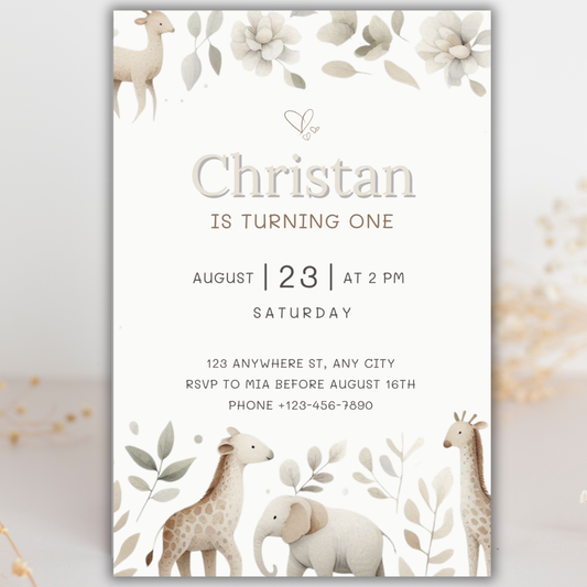 Animal Theme Birthday | Canva Template