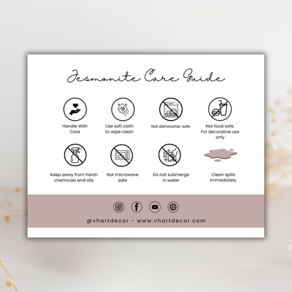 Jesmonite Care Card | Canva Template