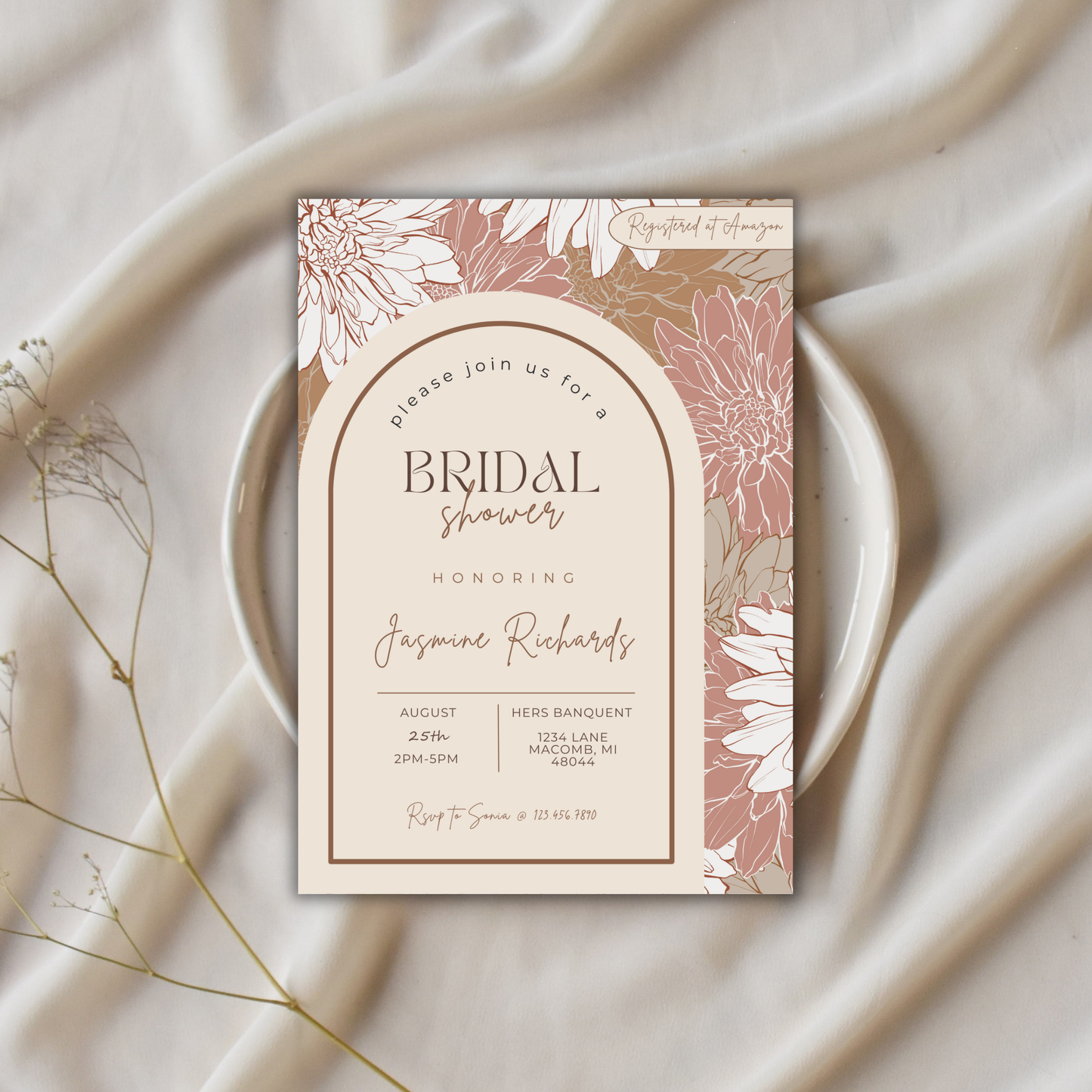 Bridal Shower Invitation Template | Canva Template