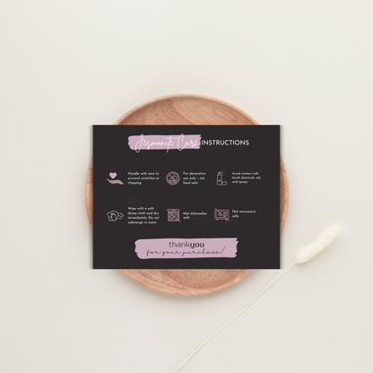 Jesmonite Care Card | PNG Instant Download