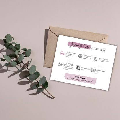 Jesmonite Care Card | Canva Template