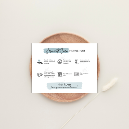 Jesmonite Care Card | PNG Instant Download