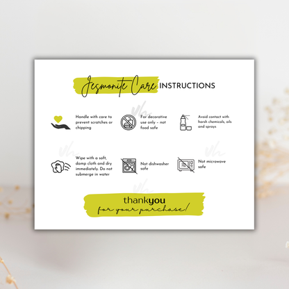 Jesmonite Care Card | PNG Instant Download