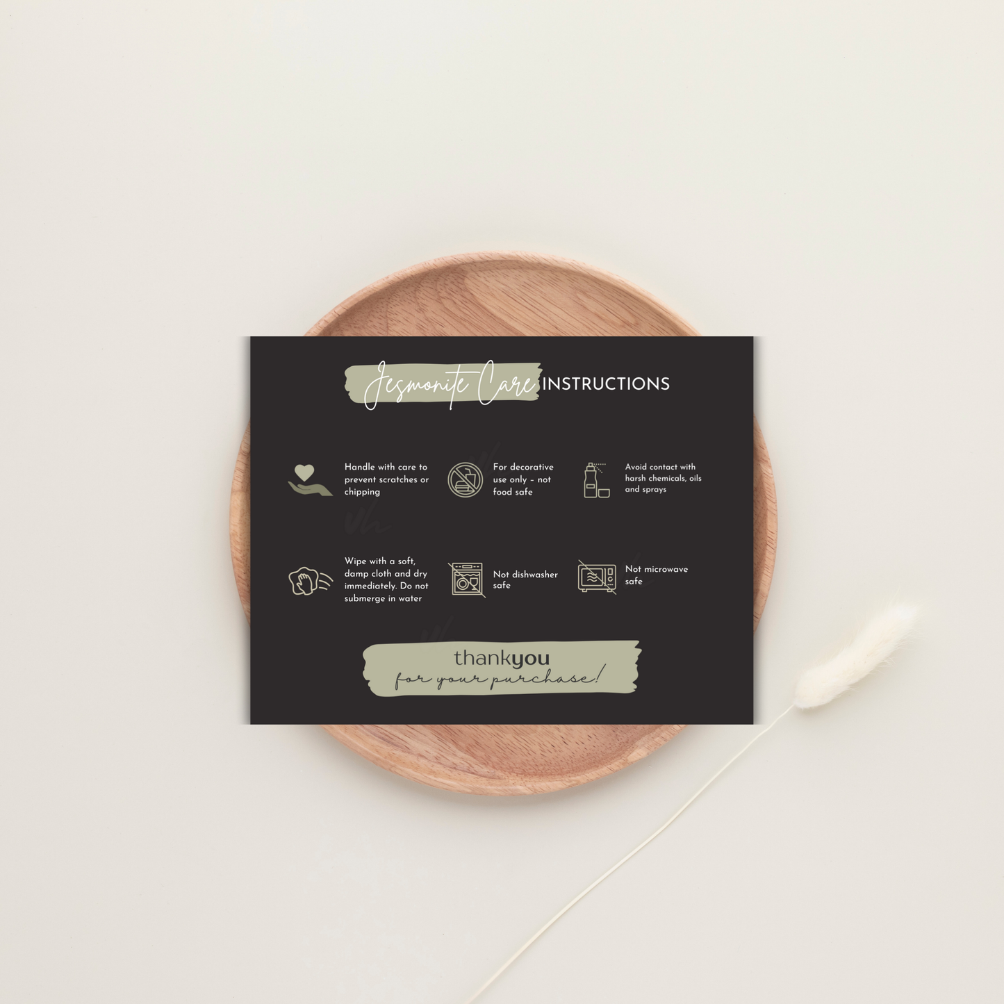 Jesmonite Care Card | PNG Instant Download