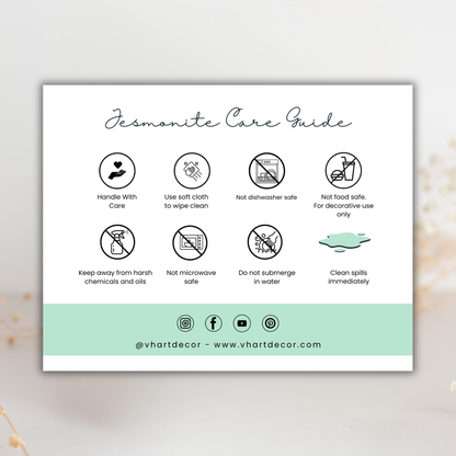 Jesmonite Care Card | Canva Template