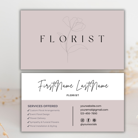 Floral Business Card Template | Florist