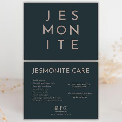 Jesmonite Care Card | Canva Template