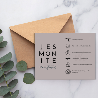 Jesmonite Care Card | Canva Template
