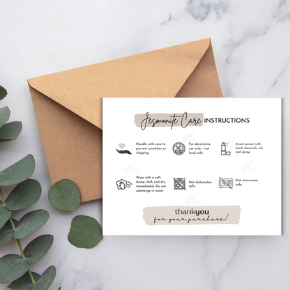 Jesmonite Care Card | PNG Instant Download