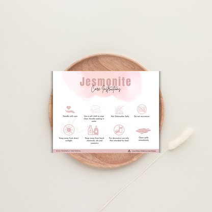 Jesmonite Care Card | Canva Template